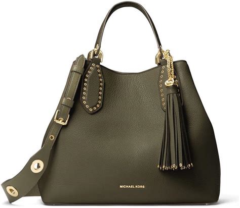 michael kors brooklyn olive|Michael Kors Brooklyn large olive satchel.